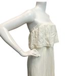 Charlotte Russe  Women Large Ivory White Strapless Summer High Slit Maxi Dress Photo 2