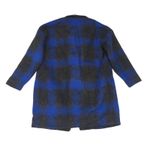 Armani Exchange  AX Coat Women's XS Oversized Blue‎ Black Plaid Wool Blend Jacket Photo 1