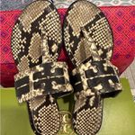 Tory Burch  Leigh Snakeskin print Sandals, size 7.5, Like New!! Photo 4