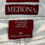 Merona Pants Womens 10 White Stretch Denim Cropped Capri Vacation Summer Photo 5