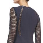 Rebecca Taylor Mesh-Detail Pleated Dress Stormy Gray Size 0 Extra Small Photo 2