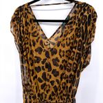 Ralph Lauren Lauren  Women's Leopard Print Sheer Mesh Swim Cover Up- Fits Small Photo 1