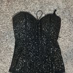 Dazzling Black Sequin Bustier Top Photo 3