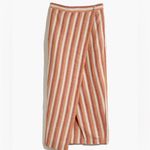 Madewell Striped Linen Midi Skirt Size Large Photo 4