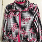 Chico's Zenergy Black and White Striped Jacket Size 3 Photo 0