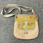 Fossil  Keyper quilted shoulder bag green mustard yellow brown strap Photo 0