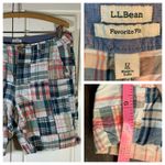 LLBean Favorite Fit Patchwork Plaid Bermuda Shorts Women Size 12 Reg Preppy Blue Photo 10