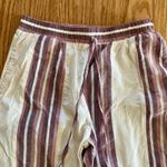Cherry Paris Striped Pink & White Drawstring Lounge Pants Womens Medium Photo 2
