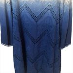 NWT Flowers of Romance Dip Dye Ombre Mini Dress in Blue White Size Medium Photo 4