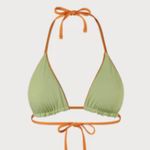 BERLOOK Orange Reversible Halter Triangle Bikini Top ONLY 70 Size XS Photo 7