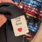 Tea & Cup Multi Sequin Rainbow Striped Sleeveless Midi Dress, Small NWOT Black Photo 7