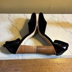 Soludos  Heels Anthropologie Heels 9.5 Black The Colette Pump Velvet Wooden Block Photo 4