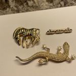 Lot Of 3 Gold Tone Safari Animals Brooch / Pin Photo 8