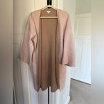 Cuyana  Reversible Alpaca Sweater Coat Pink Tan Pockets Open Cardigan Photo 3