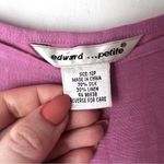 Vintage Y2K 00s Edward Petite Pink Silk Linen Spiral Embroidered Capri Pants 12P Photo 1