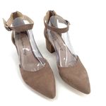 Soft Surroundings  D'Orsay Closed Toe Ankle Strap Faux Suede Slip On Block Heel Photo 3