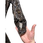Calvin Klein Snakeskin Print Classic Wrap Dress Brown Size 10 Retro Neutral Fall Photo 8