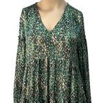 easel Floral Green Tiered Babydoll Dress S Flowy Earthy Indie Tiered Boho NWT Photo 1