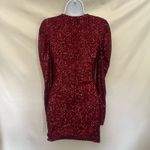 Y2K Luxe Dress Red Sequin Mini Dress Sz S Mesh Cutout Clubwear Glam Holiday NYE Photo 4