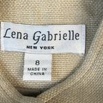 Lena Gabrielle Linen Military Style Jacket Blazer Beige Size 8 Brown Photo 2