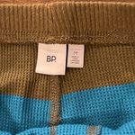 BP NWT Wide Stripes Elastic Waist Tapered Ribbed Knit Leggings Pants MED olive t Photo 1