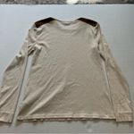 Ralph Lauren Lauren  long sleeve ribbed shirt petite large zipper shoulder beige Photo 4