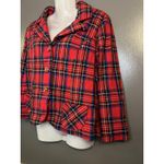 Handmade Vintage Plaid Jacket Womens Medium Red Blue Black Button Front Retro Mod 60s 70s Photo 2