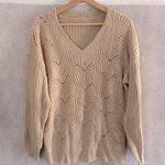 Cupshe V Neck Beige Sweater Photo 0