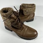 Jessica Cline Cognac Brown Karson Fold Over Collar Boots Size 10 Photo 0