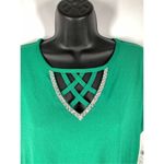 89th + Madison Lace Up Jeweled Dolman Cool Top size medium Green Photo 1
