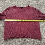 Frye berry red knit v-neck long sleeve sweater size L Photo 10