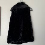 Adrienne Landau Womens Black Faux Fur Long Vest Pockets Lined Size Medium Photo 5