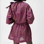 ZARA  LIMITED EDITION PRINTED MINI DRESS 100% cotton Burgundy Size M NEW Photo 8