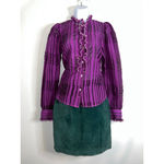 Women's Paris Sport Club Green Suede Mini Skirt XS Photo 5