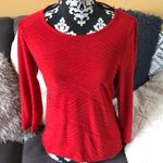 JM Collection Red 3/4 Sleeve Top Size Petite M Photo 0