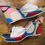 Coach | White and Blue Wedge Shoes with Chunky Silhouette Photo 1