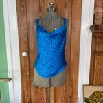 Heartloom NWT Janina Animal Print Silky Sexy Cowl Cami Top in Cobalt - Sz Small Photo 5