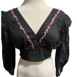 Topshop Floral tie back crop top Black Size 2 Photo 6