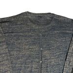 Mango MNG  Blue Sparkly Silver Metallic Thread Long Sleeve Womens Top Size‎ L Photo 6