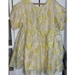 Sister Jane Womens Yellow Metallic Gloss Oversized Babydoll Mini Smock Dress Sm. Photo 8