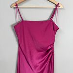 House of Harlow 1960 Satin Midi Slip Dress Women Medium Pink Slit Cocktail Party Photo 5