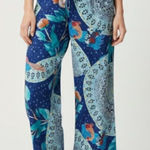 Johnny Was  Blue Koi Fish Crop Pull On Pants Size Small NWOT Photo 0