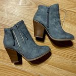 Dusty light blue Gray Ankle Booties with Zipper Detail ladies 6.5 Photo 0
