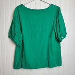 Old Navy  green linen blend short sleeve button down V-neck size XL I19 Photo 5