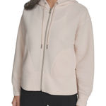 DKNY  Women's Tech Ottoman Cream Ribbed Zip Up Jacket Hoodie,Size XXL,NWT Photo 0
