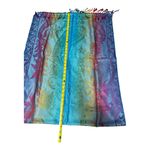 Colorful rainbow pastel paisley scarf wrap Blue Photo 3