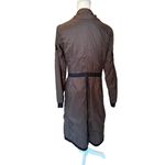 NWT Lillian H Brown Black Trench Coat Full Zip, size 42 Photo 6