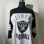 NFL  Raiders Women’s Mesh Jersey Top Black White TEAM APPAREL XL Football Tee Photo 3