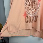 Aerie  Dance Club Long Sleeve Thermal Waffle Knit Top Sz Small Peach Disco Ball Photo 9