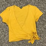 Wild Fable yellow v-neck wrap around tie side top Photo 1